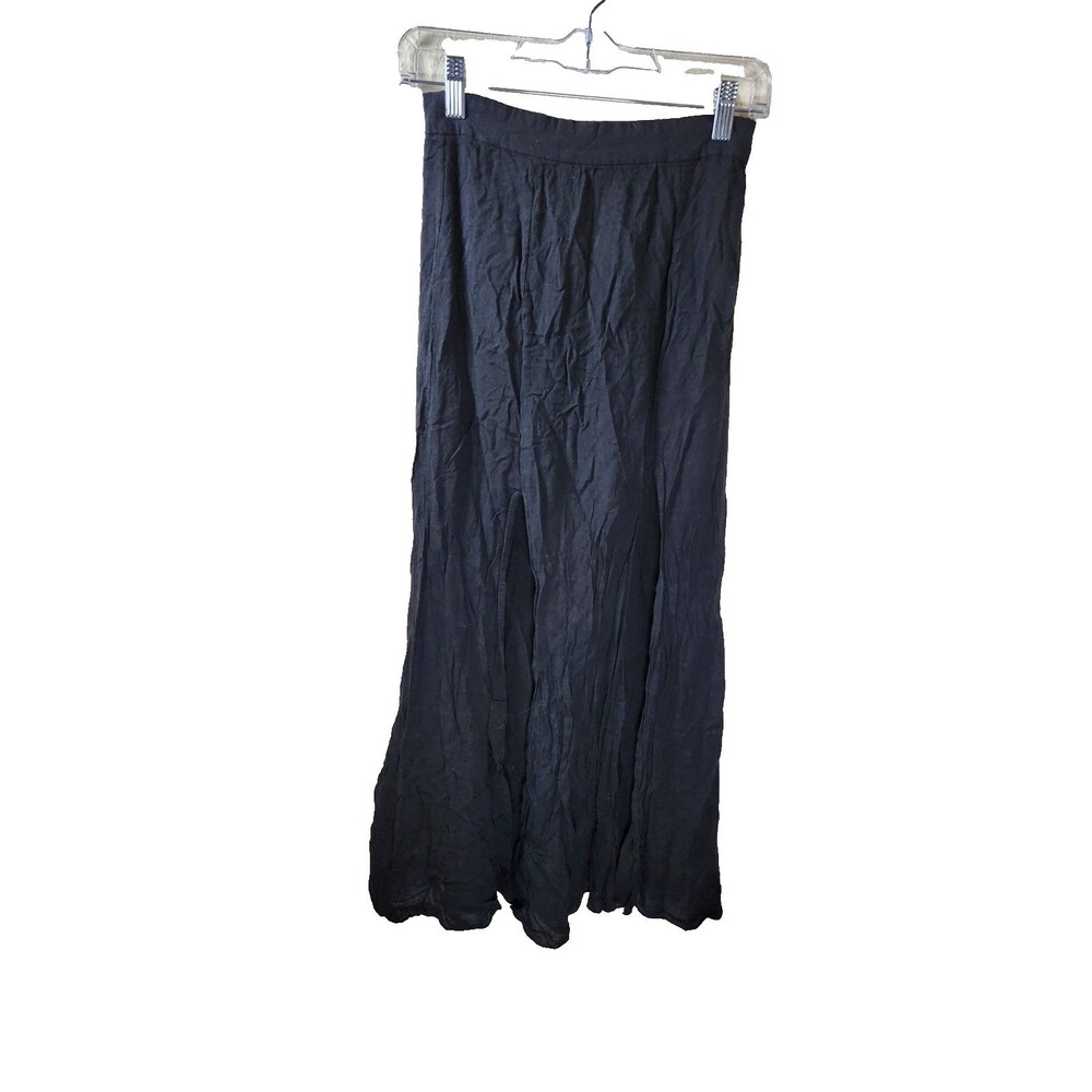 ​Rehab Womens S Black Maxi Skirt Double Split High Slit Flowy Boho Festival